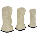 Just 4 Golf: Sherpa Headcover (Set, Driver, Wood, or Hybrid) - Cream with Navy Trim
