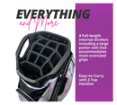 Taboo Fashions: Ladies 14 Way Resort Collection Golf Cart Bag - Pink Love Notes