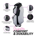 Taboo Fashions: Ladies 14 Way Resort Collection Golf Cart Bag - Black Tie Polka Dots