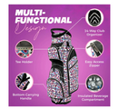 Taboo Fashions: Ladies 14 Way Designer Women's Golf Cart Bag with Cooler - Pebbles