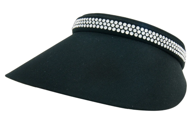 Dolly Mama: Ladies Audrey Clip-On Crystal Visor