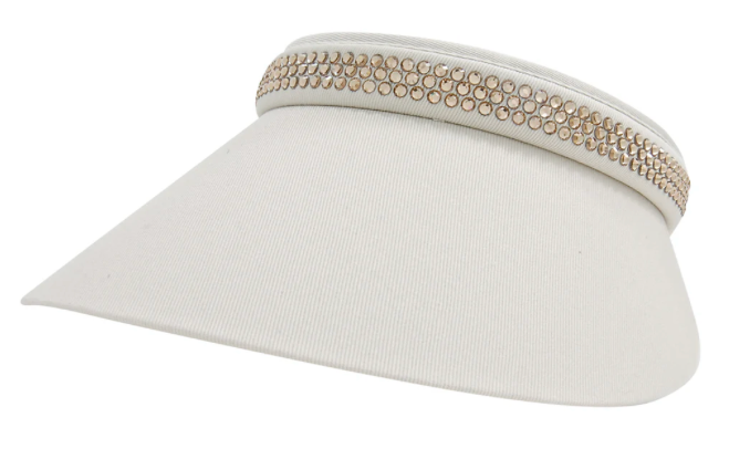 Dolly Mama: Ladies Audrey Clip-On Crystal Visor