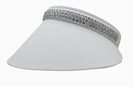 Dolly Mama: Ladies Audrey Clip-On Crystal Visor