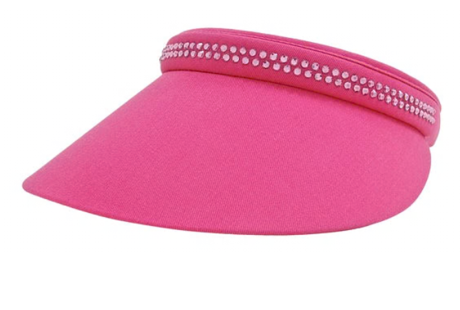 Dolly Mama: Ladies Kaitlyn Clip on Crystal Visor Hats