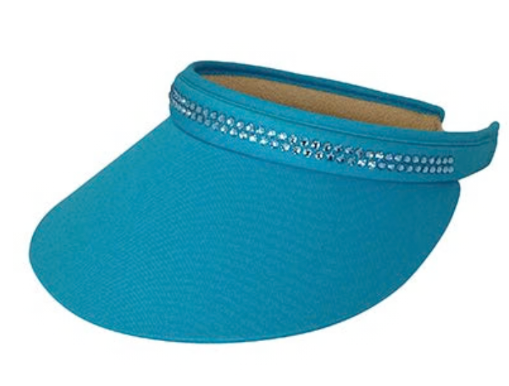 Dolly Mama: Ladies Kaitlyn Clip on Crystal Visor Hats