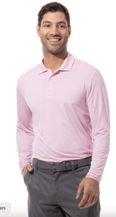 SanSoleil: Men's SoltekIce Mini-Stripe Long Sleeve Polo - 900837MM Clothing