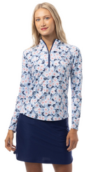 SanSoleil: Ladies Solair Cool Ultra-Mesh Long Sleeve Zip Mock - 900653