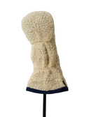 Just 4 Golf: Sherpa Headcover (Set, Driver, Wood, or Hybrid) - Cream with Navy Trim