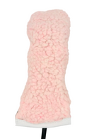 Just 4 Golf: Sherpa Headcover (Set, Driver, Wood, or Hybrid) - Pink with White Trim
