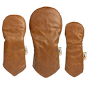 Sunfish: Duraleather Headcover (Driver, Fairway, Hybrid, or Set) - Brown Quilted