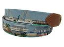 Shem Creek Hand-stitched Needlepoint Belt by Charleston Belt