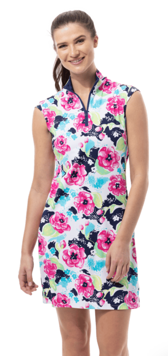 SanSoleil: Ladies UPF 50 SolStyle Cool ICE Sleeveless Zip Mock Dress - 900722I