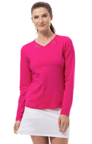 SanSoleil: Ladies Soltek Lux Long Diamond Neck Active Top - 900623 Clothing