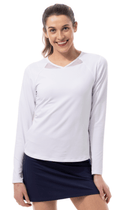 SanSoleil: Ladies Soltek Lux Long Diamond Neck Active Top - 900623 Clothing