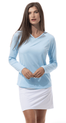 SanSoleil: Ladies Soltek Lux Long Diamond Neck Active Top - 900623 Clothing