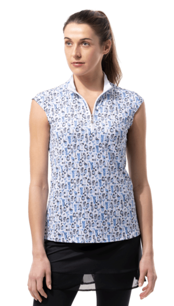 SanSoleil: Ladies UPF 50 SolCool Sleeveless Mock - 900471