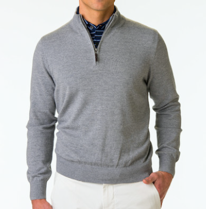 Fairway & Greene: Men's Baruffa Merino Quarter Zip Windsweater