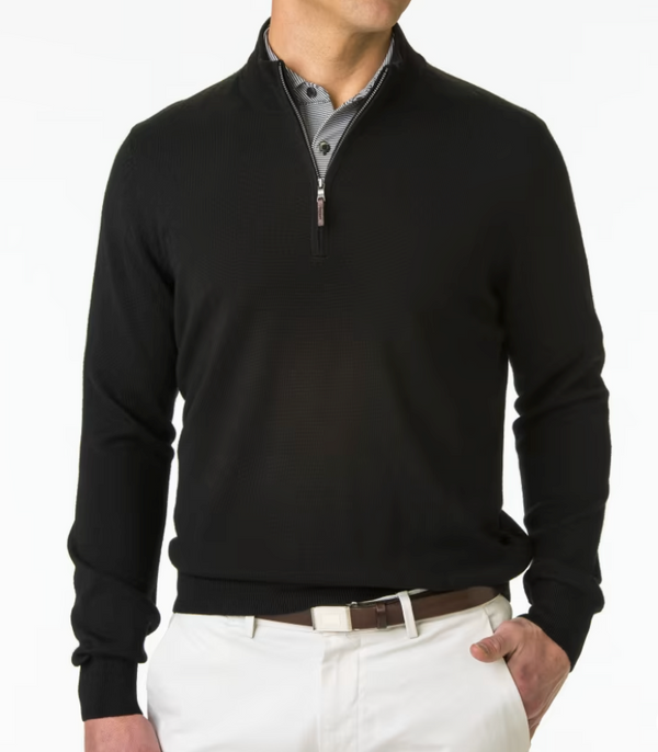 Fairway & Greene: Men's Baruffa Merino Quarter Zip Sweater