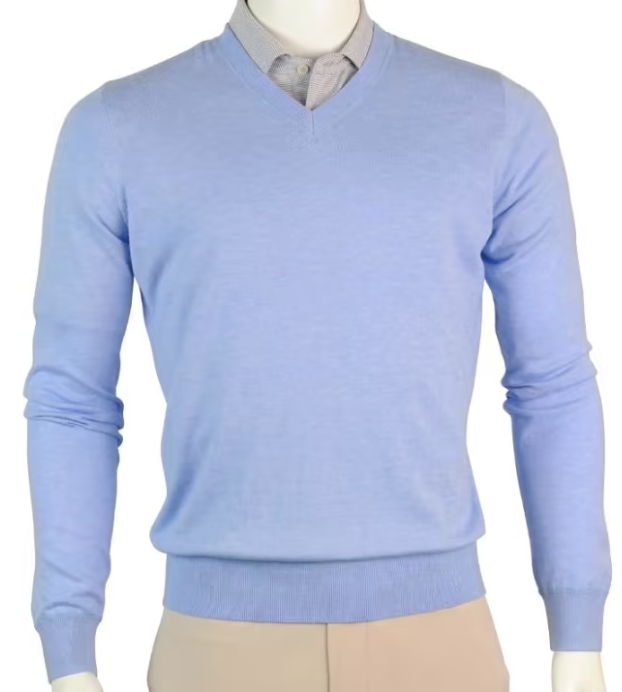 Fairway & Greene: Men's McCallan Blend Solid V-Neck Sweater