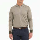Fairway & Greene: Men's Long Sleeve Herringbone Natural Jersey Polo