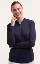 Fairway & Greene: Women's Cat Long Sleeve Zip Polo