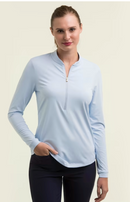 Fairway & Greene: Women's Cat Long Sleeve Zip Polo