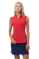SanSoleil: Ladies UPF 50 SolTek Lux Sleeveless Solid Mock - 900627