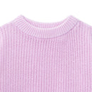 Classic Knit Baby Sweater in Lilac