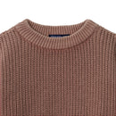 Classic Knit Baby Sweater in Mocha