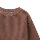 Classic Knit Baby Sweater in Mocha