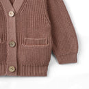 Classic Cardigan with Pockets in Mocha