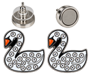 Swan with Crystals Ball Marker Earrings by ReadyGOLF