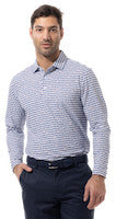 SanSoleil: Men's UPF 50 Soltek Ice Long Sleeve Print Polo - 900841