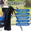 Pro Towels Blankets - Tri-Fold Diamond Velour Golf Towel: Grommet & Hook Pack of 3