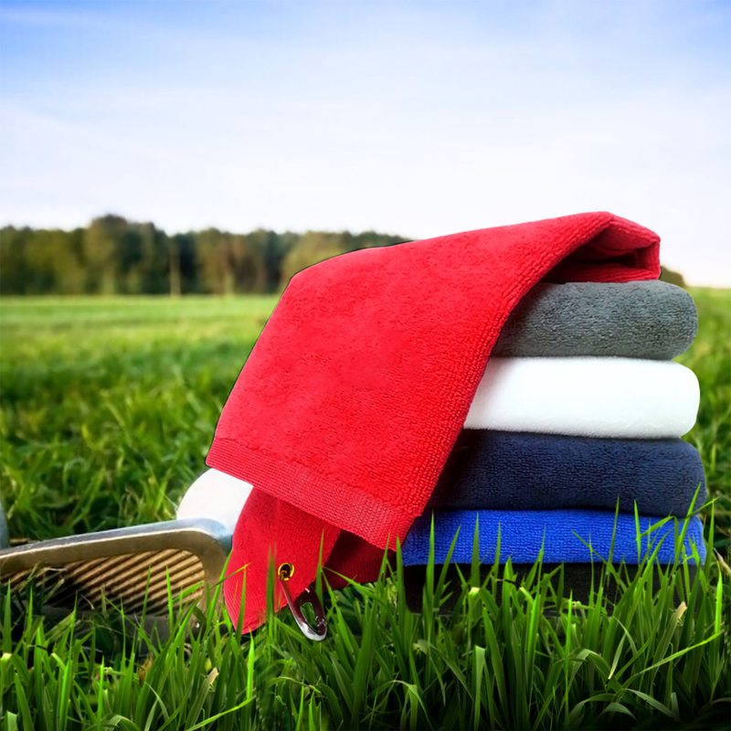 Pro Towels Blankets - Platinum Velour Golf Towel Corner Grommet & Hook Pack of 3