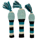 Sunfish: Knit Wool Headcover -Teal, Black & White Chevron (Driver, Fairway, Hybrid, or Set)