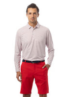 SanSoleil: Men's UPF 50 Soltek Ice Long Sleeve Print Polo - 900841