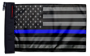 USA Subdued Thin Blue Line 12"x18" Forever Wave Flag for Boats