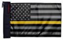 USA Subdued Thin Gold Line 12"x18" Forever Wave Flag for Jeep Wrangler JKU 4-Door 2007-2018