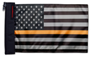 USA Subdued Thin Orange Line 12"x18" Forever Wave Flag for Boats
