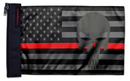 USA Subdued Thin Red Line Punisher 12"x18" Forever Wave Flag for Boats
