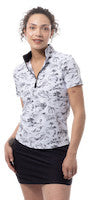 SanSoleil: Ladies Solair Cool Ultra-Mesh Short Sleeve Zip Mock - 900655