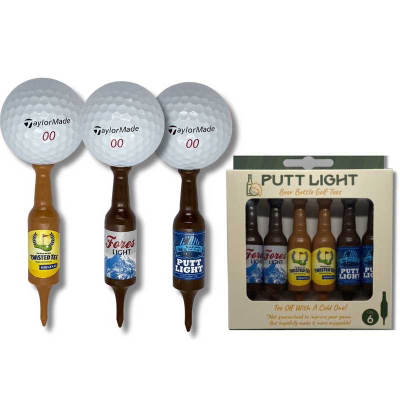 Beer Bottle Golf Tees by Putt Light Golf (Set of 6)