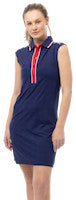 SanSoleil: Ladies UPF 50 SolStyle Cool Sleeveless Polo Collar Dress - Betsy Navy 900725