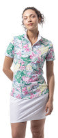 SanSoleil: Ladies Soltek Lux Short Sleeve Print Mock - 900628