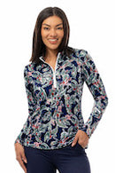 SanSoleil: Ladies UPF 50 SolCool Long Sleeve Zip Mock - 900463
