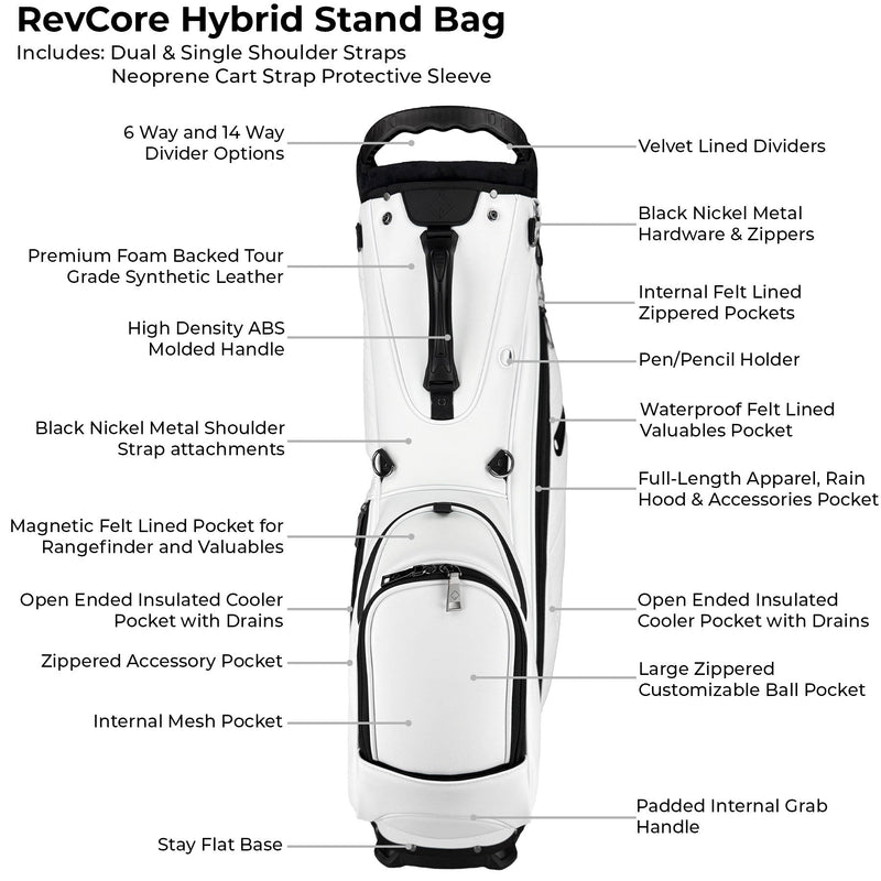 RevCore Lux Golf Hybrid Stand Bag | 6 & 14 Way Divider Options
