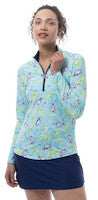 SanSoleil: Ladies Solair Cool Ultra-Mesh Long Sleeve Zip Mock - 900653