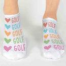 Heart & Golf Design No-Show Socks – Fun Golf Socks for Women & Men