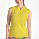 YELLOW SLEEVELESS QUARTER ZIP TOP